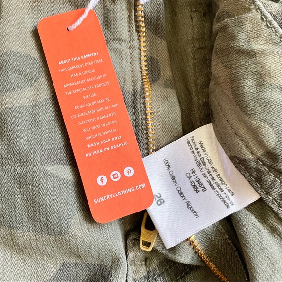 NEW Sundry Embroidered Hearts Camo Utility Pants - Picture 7 of 9
